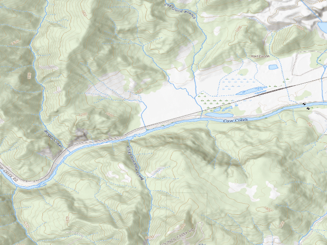 USGS topographic map of Cow Creek Back Country Byway