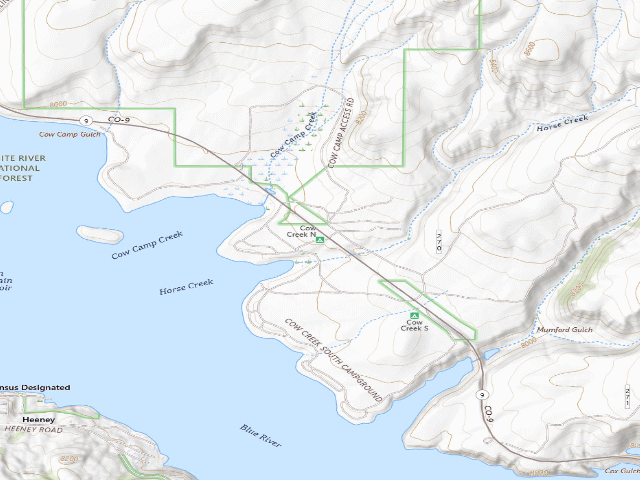 USGS topographic map of Cow Creek North