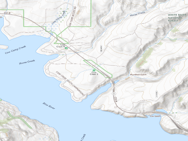 USGS topographic map of Cow Creek South