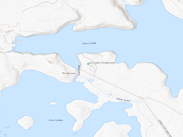 USGS topographic map of Cow Lakes Recreation Area