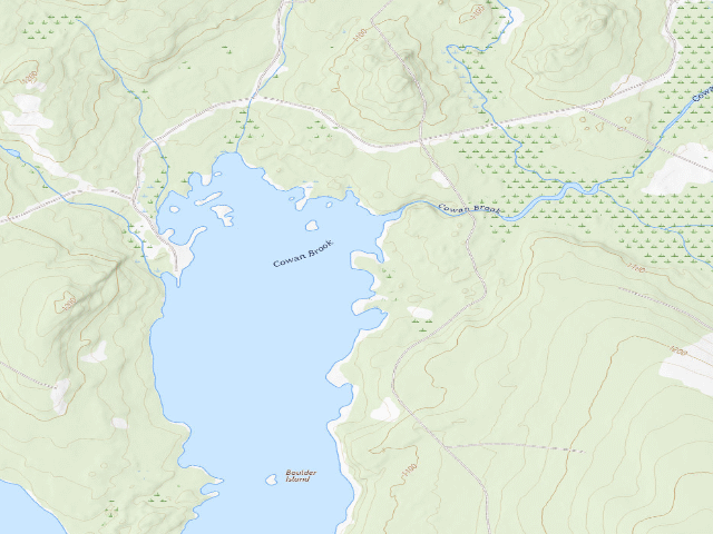 USGS topographic map of Cowan East (Moosehead Lake Shoreline Public Land)