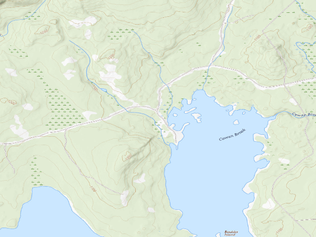 USGS topographic map of Cowan West (Moosehead Lake Shoreline Public Land)