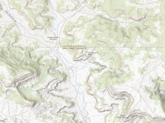 USGS topographic map of Cox Canyon Arch Primitive Campsite