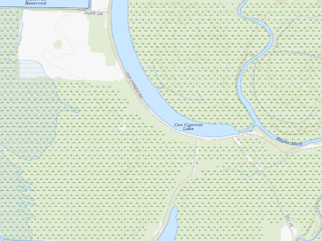 USGS topographic map of Cox Cypress Access Camping Area #1