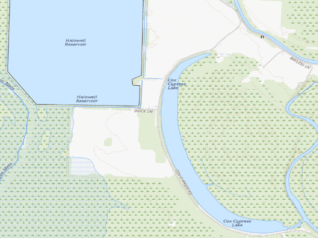 USGS topographic map of Cox Cypress Access Camping Area #2