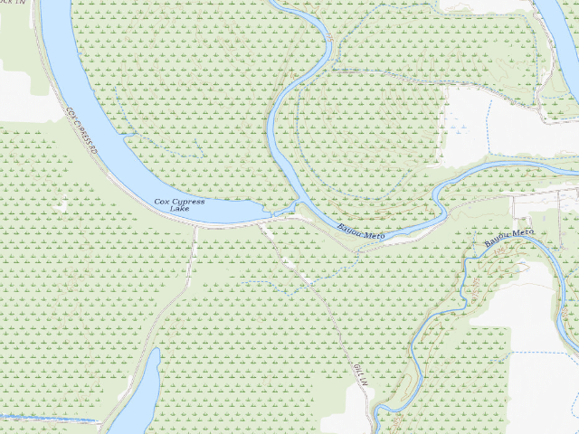 USGS topographic map of Cox Cypress Access Camping Area #8