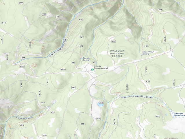 USGS topographic map of Coyote Campground