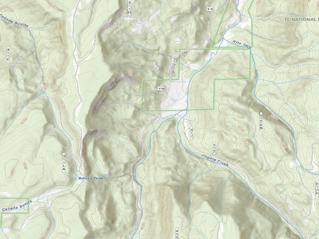 USGS topographic map of Coyote Canyon Camping Area