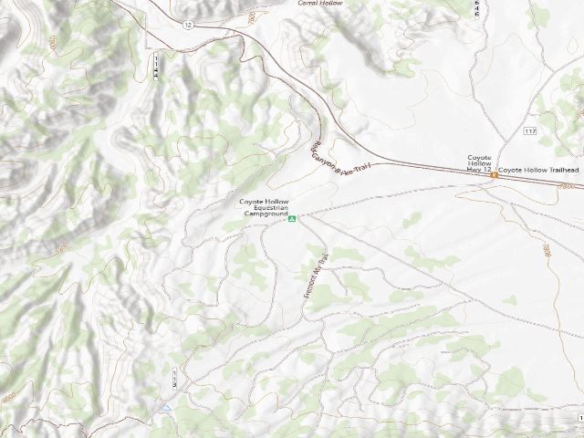 USGS topographic map of Coyote Hollow Equestrian Campground
