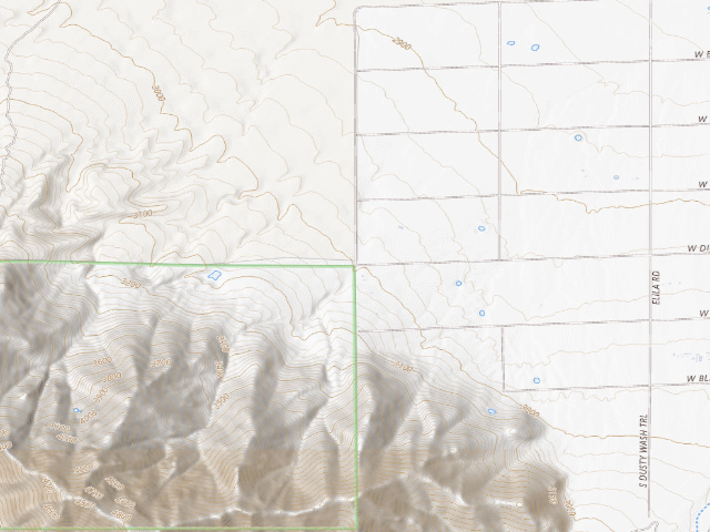 USGS topographic map of Coyote Mountains Wilderness