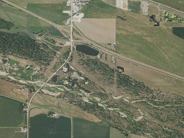 Aerial image of Cozad WMA