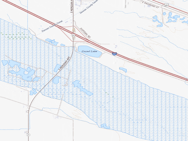 USGS topographic map of Cozad WMA