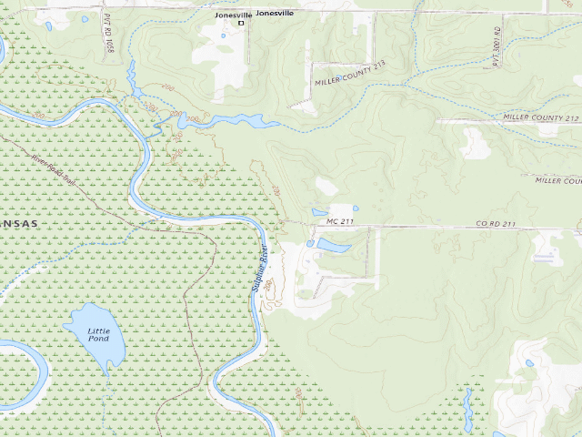 USGS topographic map of Crabtree Landing Camping Area
