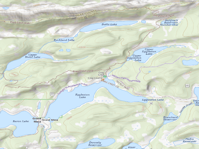 USGS topographic map of Crag Crest Campground