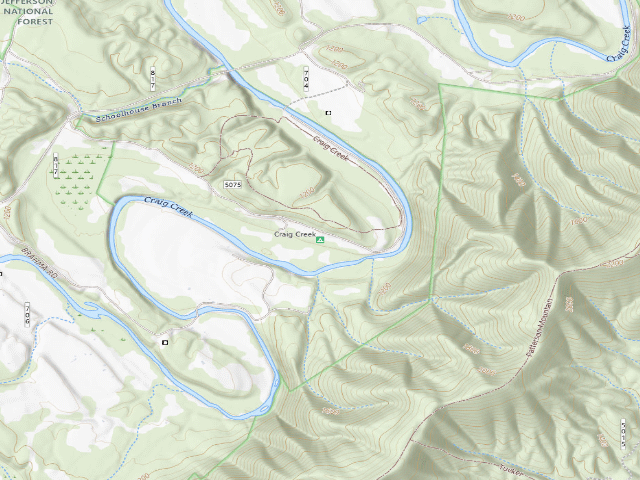 USGS topographic map of Craig Creek