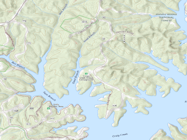 USGS topographic map of Craigs Creek Group Campground