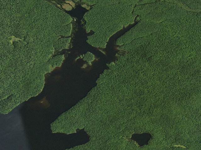 Aerial image of Cranberry Lake Campsite 10 (Cranberry Lake Wild Forest)