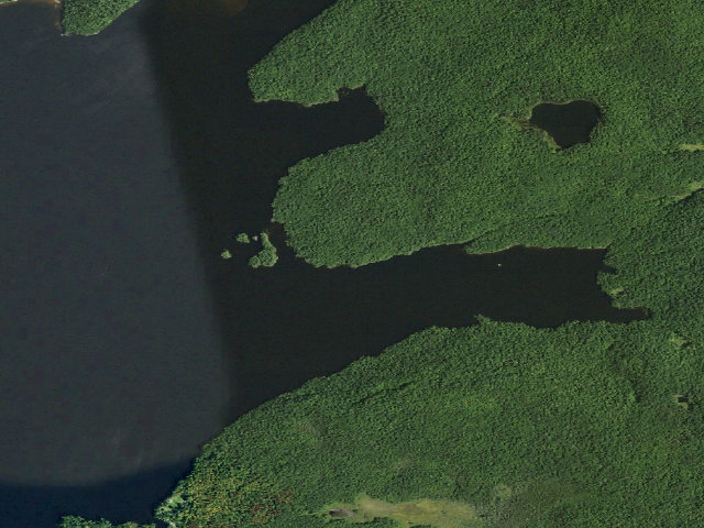 Aerial image of Cranberry Lake Campsite 12 (Cranberry Lake Wild Forest)