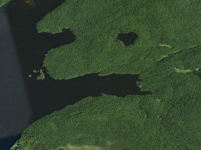Aerial image of Cranberry Lake Campsite 13 (Cranberry Lake Wild Forest)
