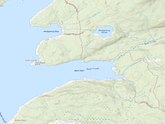 USGS topographic map of Cranberry Lake Campsite 13 (Cranberry Lake Wild Forest)
