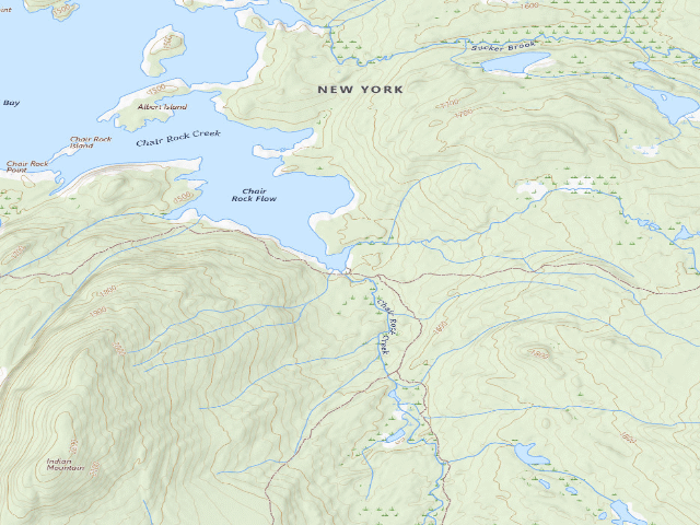 USGS topographic map of Cranberry Lake Campsite 17 (Five Ponds Wilderness)