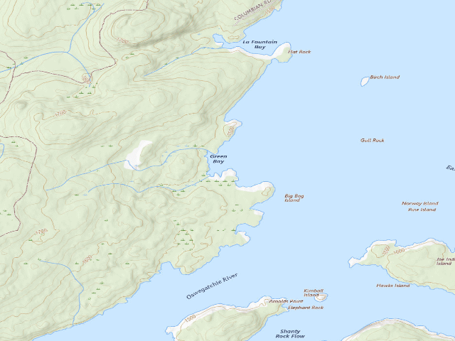 USGS topographic map of Cranberry Lake Primitive Campsite 46 (Cranberry Lake Wild Forest)
