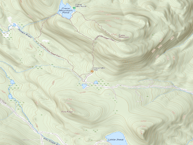 USGS topographic map of Crane Mountain Tentsite (Wilcox Lake Wild Forest)