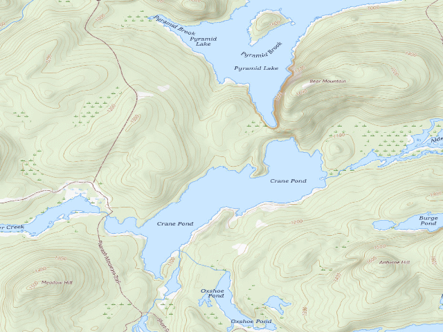 USGS topographic map of Crane Pond Campsite 4 (Pharaoh Lake Wilderness)