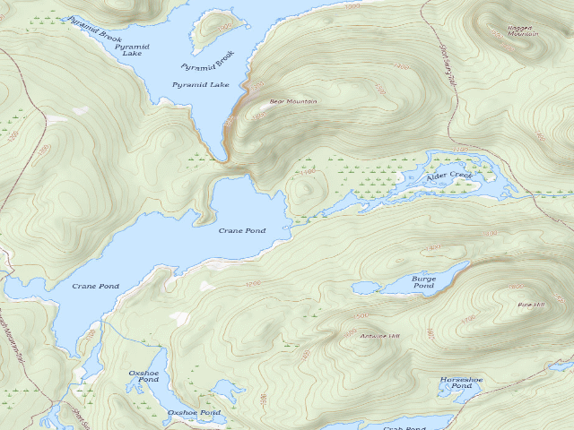 USGS topographic map of Crane Pond Campsite 6 (Pharaoh Lake Wilderness)