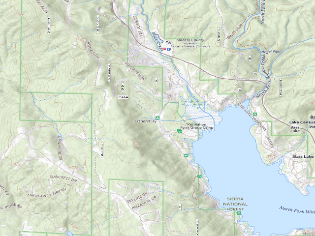 USGS topographic map of Crane Valley