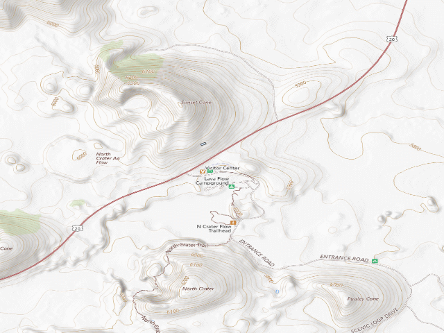 USGS topographic map of Craters Of The Moon National Monument