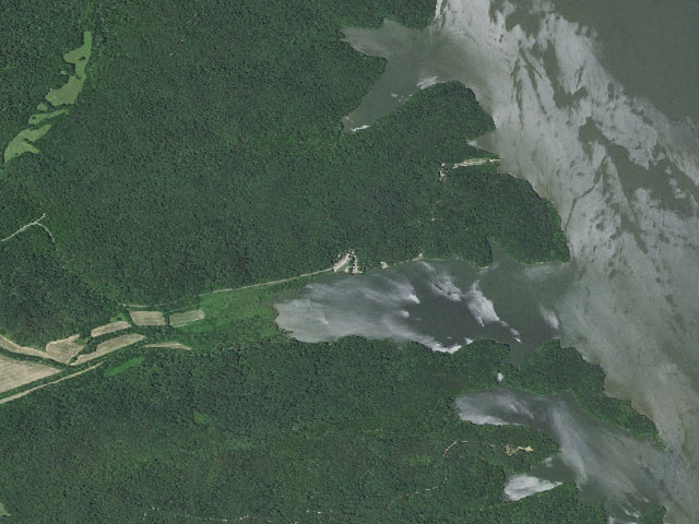Aerial image of Cravens Bay Campground & Boat Ramp at Land Between The Lakes