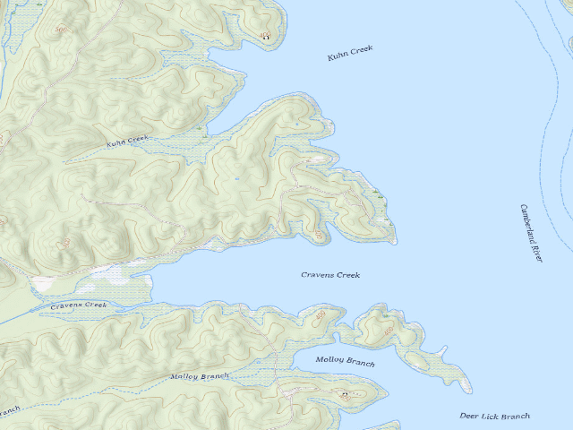 USGS topographic map of Cravens Bay Campground