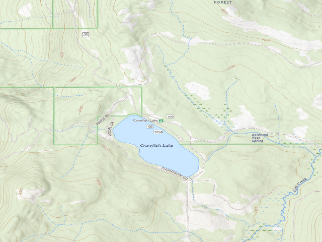 USGS topographic map of Crawfish Lake