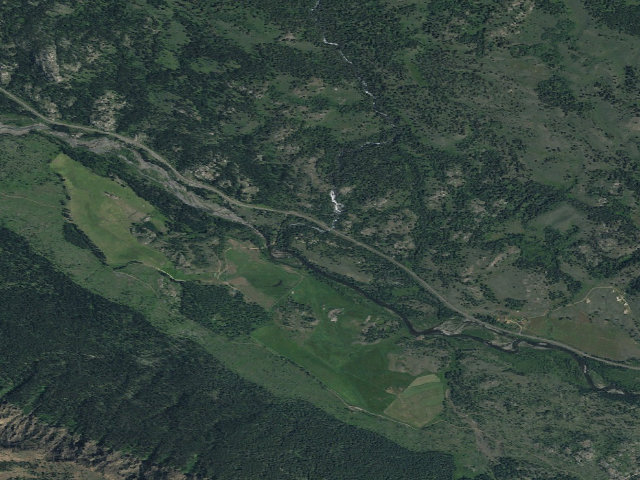Aerial image of Crazy Creek Campground
