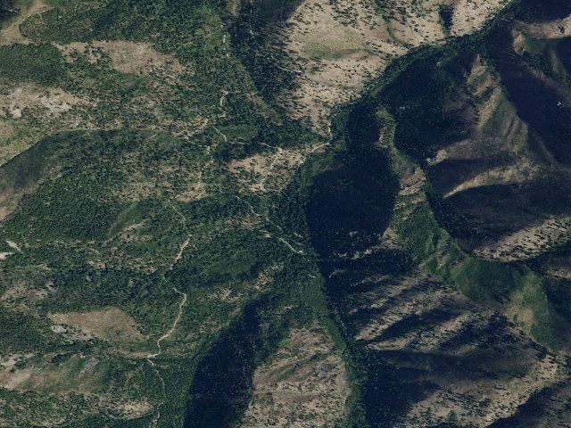 Aerial image of Crazy Creek Horse Use Campground