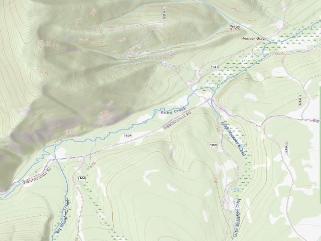 USGS topographic map of Creek Bottom