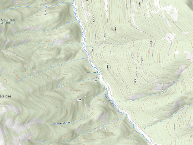 USGS topographic map of Crescent Campground