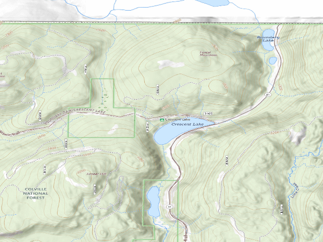 USGS topographic map of Crescent Lake Campground