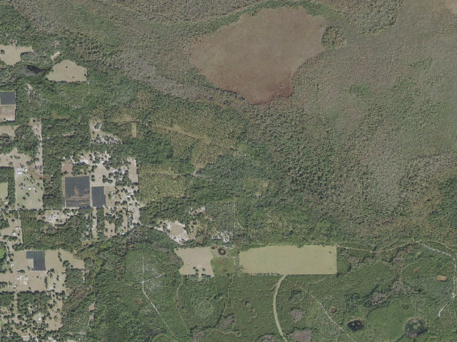 Aerial image of Crescent Lake group campsite (Crescent Lake Conservation Area)