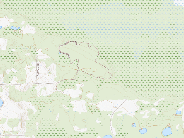 USGS topographic map of Crescent Lake group campsite (Crescent Lake Conservation Area)