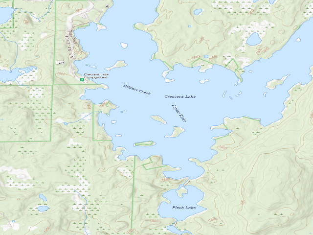 USGS topographic map of Crescent Lake Site #2
