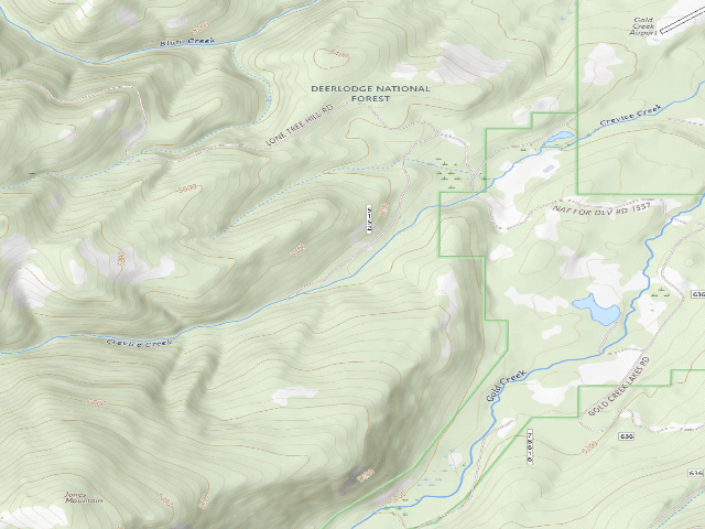 USGS topographic map of Crevice Creek-001A