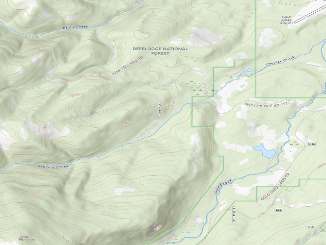 USGS topographic map of Crevice Creek-001B