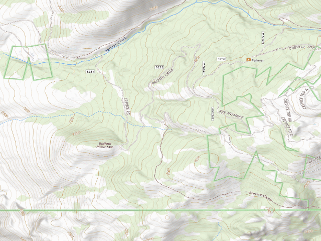 USGS topographic map of Crevice Mtn Road-001C