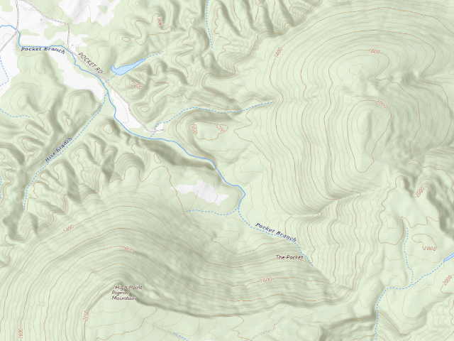 USGS topographic map of Crockford-Pigeon Mountain WMA - Pocket Designated Campground