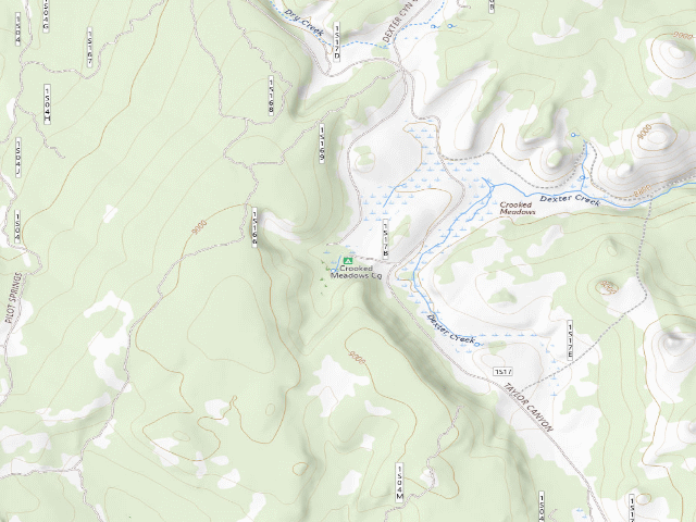 USGS topographic map of Crooked Meadows Cg