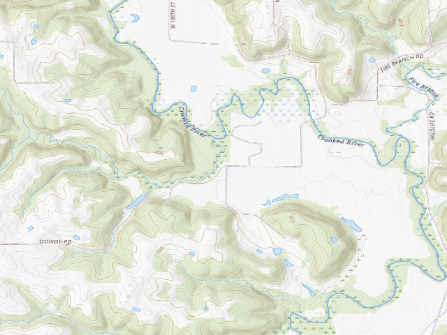 USGS topographic map of Crooked River Conservation Area