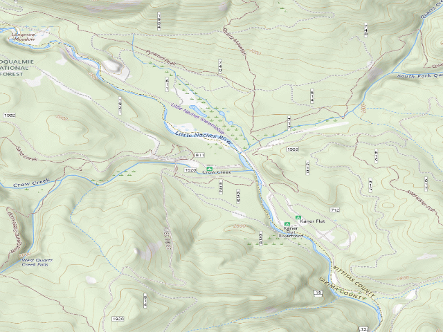 USGS topographic map of Crow Creek Campground