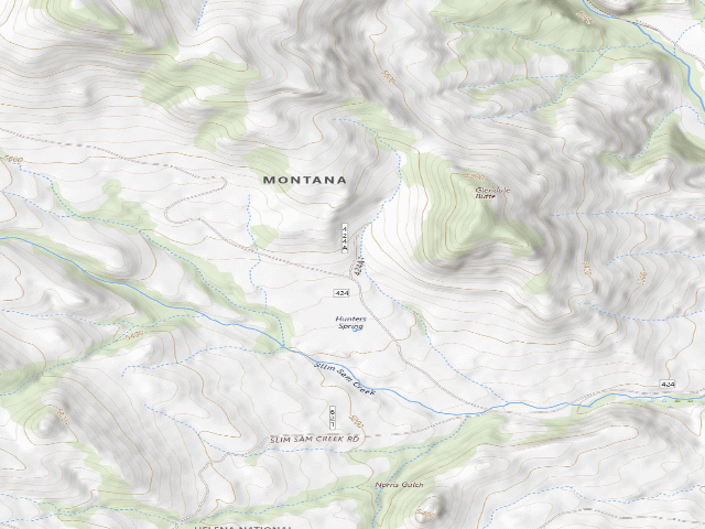 USGS topographic map of Crow Creek Rd 424 001